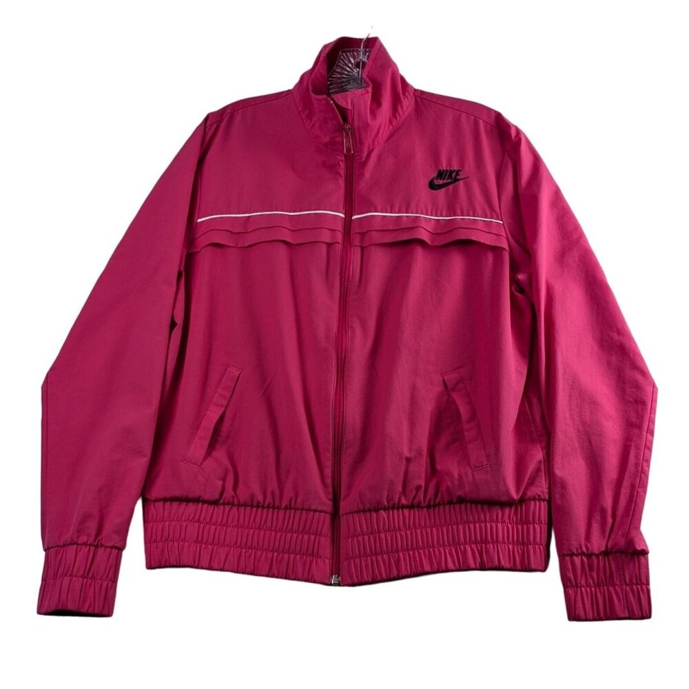 Vintage Nike Sportswear Mens Large‎ Red Full Zip Athletic Jacke Windbreaker